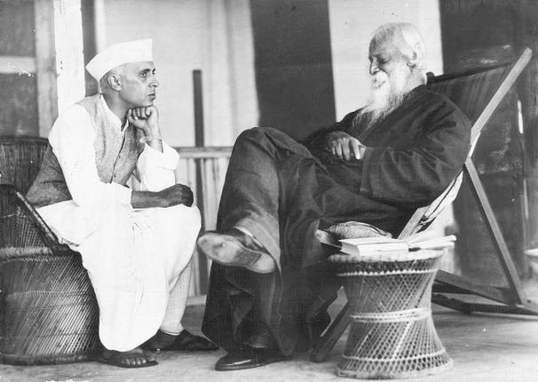 Tagore and Nehru, wikimedia commons