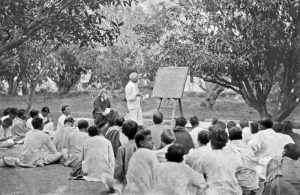 Rabindranath Tagore at Shantiniketan courtesy Britannica