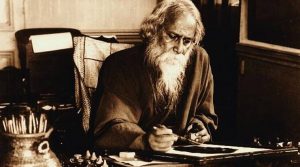 Tagore at his desk