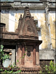 buddhist temple inside old building in Kolkata Jorasanko