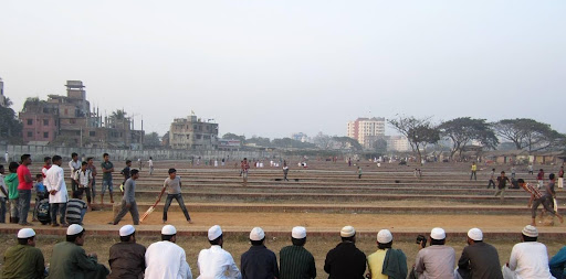 cricket match at a Dhaka graveyard