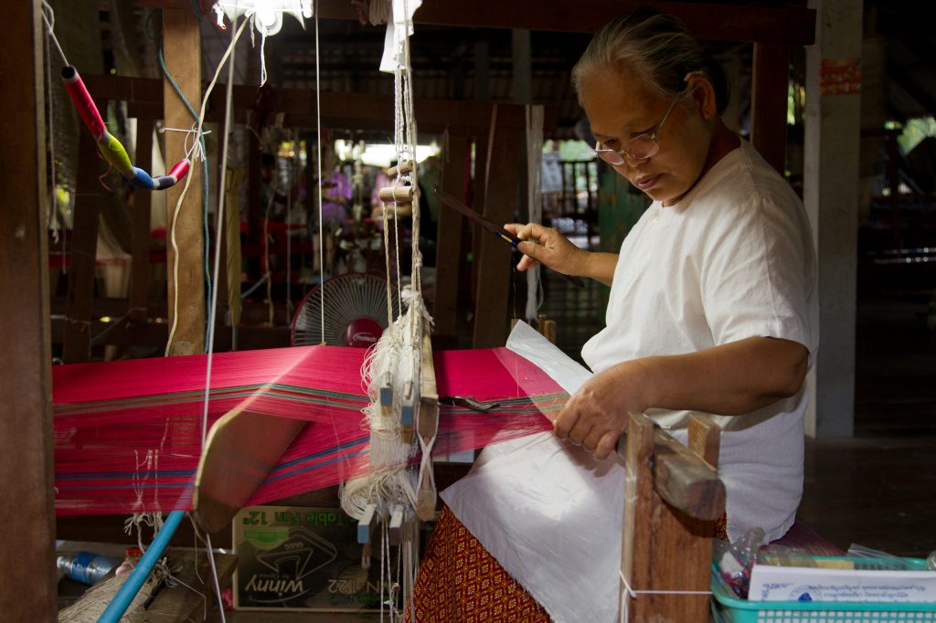 traditional Thai silk weaving