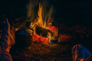 bonfire on the terrace
