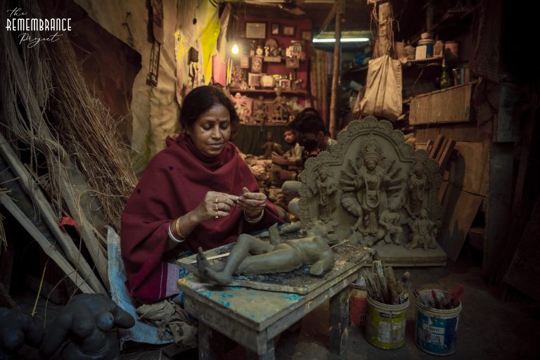 Mala Pal woman idol maker from Kumartuli Kolkata