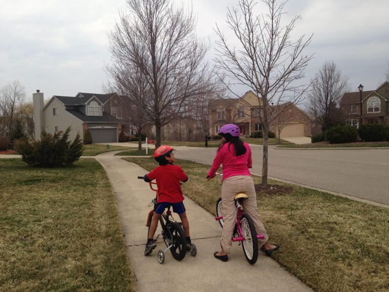 biking in the neighbourhood