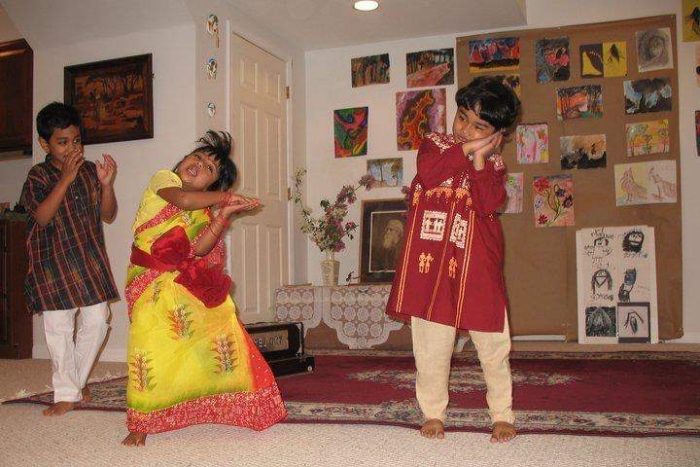 children performing Tagore's play