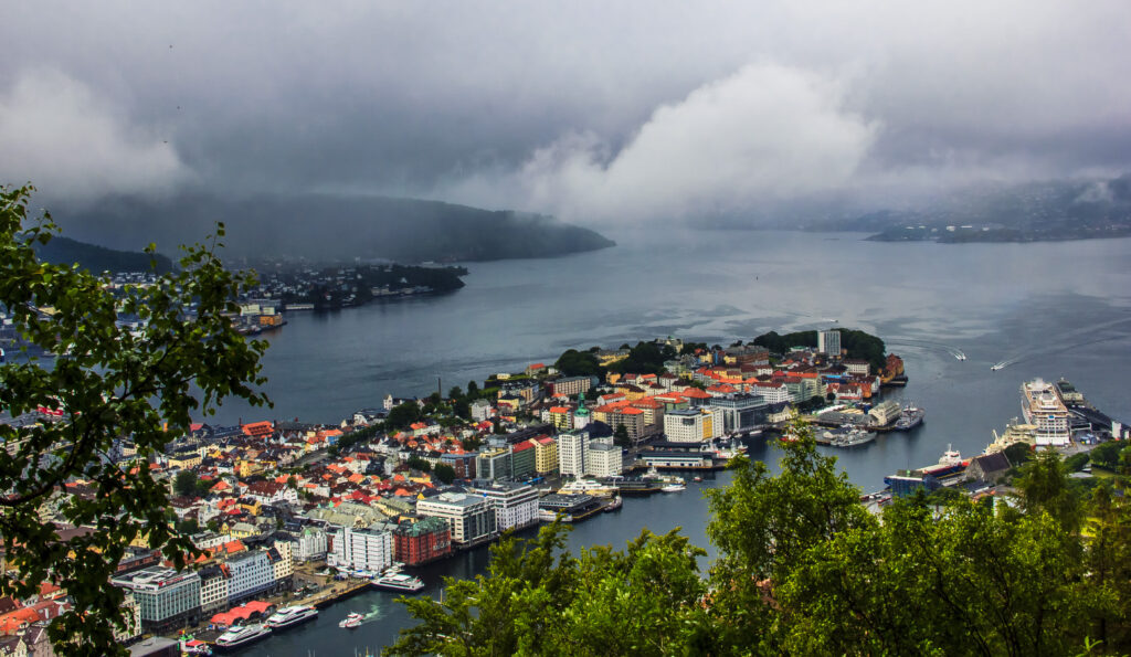 View of fjord from Mt Floyen